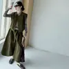 Conjunto de tres piezas para niña estilo coreano: chaleco de piel y pantalón de pierna ancha, conjunto casual de otoño con camiseta básica de manga larga para niños