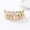 TEMU Venta Caliente Hip Hop Dientes Grillz Completo Diamante Circonio Diez Dientes Moderno Adorno de Cobre Halloween Personalidad Adorno Dental Venta al Por Mayor