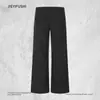 Calça Casual Lisa Marca Tendência Estilo Vibe Design Americano Zíper Lateral Barra Larga Solta Calça Longa