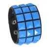 Moda Europea y Americana Punk Pulsera Cuadrada con Remaches para Hombre Personalizada para Sesión de Fotos Callejera Discoteca Halloween Pulsera Simple de Cuero