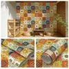 Papel Tapiz de Pared de Fondo para el Hogar Bohemio con Patrón Retro Pegatina de Pared Autoadhesiva Pegatina Impermeable a Prueba de Humedad Papel Tapiz de Decoración para Renovación