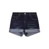 Shorts vaqueros sexy de estilo retro americano para mujer, colección verano 2026, de tiro bajo, elásticos, adelgazantes, adecuados para figuras tipo pera, con dobladillo enrollado