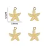 Colgante de aleación de la serie Ocean, concha, estrella de mar, dorado, para disfraz, tocado, pulsera, collar, colgante