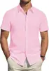 Comercio Exterior Transfronterizo Estilo Nuevo de Verano para Hombre Camisa de Manga Corta de Color Sólido Cardigan de Moda Camisa Casual Camisa Formal de Negocios Venta al por Mayor