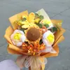 Ramo de Flores de Hilo Hecho a Mano, Rosas, Flores Artificiales, Flores Falsas Realistas de Alta Gama, Arreglo de Escena, Kit de Materiales Florales DIY