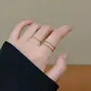 Set de Anillos de Diseño Nicho Estilo Coreano, Anillos Apilables de Zirconia Microincrustada de Lujo Ligero, Anillos Suaves y Elegantes para el Día a Día