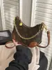 Estilo Novo Outono 2025 Transfronteiriço Simples Retrô Moda Bolsa para Mãe de Meia-Idade Bolsa de Ombro Transversal com Estampa Bolsa Feminina Tendência