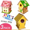 Casa de pájaros de madera transfronteriza sin terminar DIY cabina de ensamblaje de casa de pájaros pintura de cabina para grafitis al por mayor de productos de fábrica de casas de pájaros
