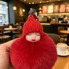 Llavero Colgante de Muñeca de Peluche Genuina para Dormir de Moda Lindo Regalo para Pareja Juguete de Muñeca Femenina Decoración para Mochila