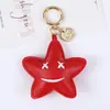Llavero Colgante de Estrella de Cinco Puntas Sonriente de Cuero Marca de Moda Europea y Americana Adornos para Colgar en Bolsos Comercio Exterior Transfronterizo Amazon Mayorista