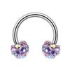 Piercing para nariz en forma de herradura de acero inoxidable, 8 colores, con diamantes, para el cuerpo, con forma de diamante, para uña de hueso blando.