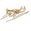 Pendientes envueltos en oro de 14 quilates que conservan el color. Accesorios para pendientes con incrustaciones de diamantes. Pendientes de bricolaje. Material hecho a mano. Pendientes largos con borla y cadena de garra.