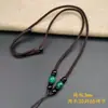 Corda para Pingente de Jade de Pescoço Ajustável Seda Dourada Nó de Seda Contas de Ágata Vermelha Cordão Tecido à Mão DIY Atacado