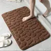 Alfombrillas Sencillas para Piso de Baño, Alfombrillas Domésticas de Terciopelo de Coral para Puerta de Entrada, Absorbentes de Agua, Secado Rápido, Alfombrillas Antideslizantes, Felpudos