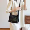 Bolsa Pequeña Impermeable de Nailon Ligera para Mujer Nueva Gran Capacidad Hoja de Bambú Moda Tendencia Bolso de Hombro Cruzado Simple Bolso Cuadrado Pequeño