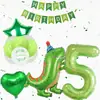 Sombrero de cumpleaños lindo para bebé transfronterizo, set de globos de dinosaurio pequeño, decoración de escena de cumpleaños para niños, regalo para el primer cumpleaños