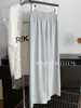 Nuevos pantalones frescos de seda de hielo para mujer de verano 2026, de cintura alta, pantalones anchos de gasa fluidos, pantalones casuales finos de pierna recta con protección solar