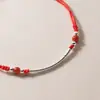 Pulsera Ajustable de Cuerda Roja Tejida con Perlas de Jade de Plata S925 Dulce y Fresca para Mujeres Pulsera de Ágata y Cristal Hecha a Mano DIY C0711