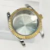Acessórios para Caixa de Relógio Mecânico Masculino Totalmente Automático 36MM 316L Acessórios de Modificação de Caixa Dourada Adaptados para NH35