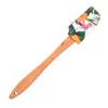 Raspador Pequeno Longo de Silicone para Uso Doméstico Faca para Misturar Creme Cabo de Madeira Raspador de Manteiga Espátula para Bolo Ferramenta de Confeitaria Personalização