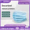Máscaras Kangrui Descartáveis à Prova de Poeira Azuis de Três Camadas, Tecido Melt-Blown, Amigáveis à Pele e Respiráveis, 50 Peças em uma Caixa, Direto do Fabricante