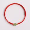 Pulsera de Plata de Ley S925 con Hilo Rojo y Jade Hetian, Estilo Nuevo para Mujer, Pulsera Roja de la Suerte, Regalo para Novia