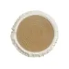 Jogo Americano Trançado com Franjas Espessado Isolante Térmico Suporte para Caçarola Redondo Fibra de Capim Juta Roda de Juta Jogo Americano Tecido Tapete de Mesa para Pratos