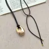 Colar Nazha Mesmo Estilo Grão Dourado Corda de Couro Preto Feminino Transfronteiriço Novos Acessórios Nicho Simples Corrente de Suéter de Alta Qualidade