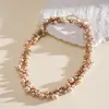 Collar de perlas en capas con cuentas transfronterizo europeo y americano, cadena para la clavícula estilo fiesta vintage, lujo ligero, accesorio versátil de alta gama para mujer