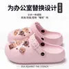 Essencial para sair EVA Divertido Desenho Animado Roupa Externa Fofa Sapatos Birkenstock Femininos Para o Trabalho Versátil Tamancos Chinelos Fechados
