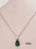 Conjunto de collar y aretes transfronterizos europeo y americano piedra de nacimiento de diciembre circonita acero inoxidable colgante de gota