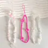 Cadena Rosa para Teléfono Móvil Estilo Milenio y2K Dulce Chica Caliente Correa para Cámara CCD Portátil con Cuentas Chica