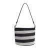 2025 Bolso Cubo Nuevo Rayado Estilo Perezoso para Mujer Bolso Casual de Vacaciones para Playa Bolso Tote Versátil Cruzado al Hombro