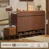 Gabinete de Madera Maciza para Zapatos Integrado con la Entrada, Gabinete de Recibidor, Gabinete Zapatero para el Pasillo Fuera de la Puerta, Gabinete de Almacenamiento de Gran Capacidad para el Pasillo