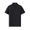 Camiseta polo de manga corta de seda helada sin costuras con media cremallera, para empresa tecnológica, tacto frío, de alta gama para negocios, top personalizado