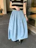 SUSAN nueva llegada principios de otoño estilo coreano diseño simple plisado versátil holgado cubre imperfecciones muestra delgado color liso falda midi TW1102