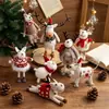 Conjunto de Bonecos Rena de Feltro de Lã Desenho Animado Enfeites Pendurados Decorações para Árvore de Natal Vitrine de Feriado Atacado