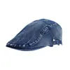 Gorra de tela vaquera Wuyin para mujer, Primavera y Verano, Japonesa, Versátil, Boinas Antidesgaste, Gorra para Cabeza Grande, Gorra de Pintor para Hombre