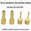 M14 broca de diamante brasado broca cerâmica granito telha de mármore fresagem de vidro furo abridor de furo seco borda cruzada
