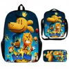Conjunto Moderno de Três Peças God Man|Mochila Funcional de Rua, Lancheira e Estojo|Mochila para Estudante e Commuter