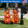 2027 Campo de Calabazas de Halloween Parche Metálico Estampado Patchwork Gigante Señal para Jardín Decoraciones para Jardín Exterior