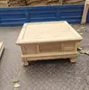 Mesa de Tablero de Ajedrez de Madera Maciza sin Acabar, Mesa de Doble Propósito para Ajedrez y Go, Mueble sin Acabar con Cuatro Patas