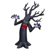 Árbol Fantasma Inflable de Halloween Decoración LED Iluminado Árbol Muerto Aterrador Modelo Inflable para Jardín Exterior Césped Fiesta Festividad