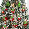 Adornos Verdes de Madera Navideños Adornos para Árbol de Navidad Decoración Colgante Talla de Madera Verde Navideña Fiesta Familiar