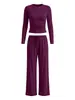 Ropa de Otoño 2026 para Mujer para Comercio Electrónico Transfronterizo, Amazon Europeo y Americano TK Conjunto Casual Americano de Color Sólido con Manga Larga y Pantalón Largo