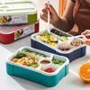 Lancheira lancheira de micro-ondas estilo japonês lancheira de estudante compartimento grande capacidade trabalhador de escritório com talheres salada selada
