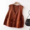 Chaleco retro artístico de primavera y otoño, cárdigan con cuello en V, holgado, estilo étnico, bordado, de punto, para mujer. 1
