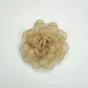 Tecido de organza de 5cm flor de borda queimada camélia acessórios joias DIY grampo de cabelo corsage sapatos e chapéus acessórios de vestuário atacado