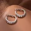 Aretes de Mujer con Incrustaciones de Pedrería Estilo Europeo y Americano de Venta Caliente Transfronteriza Aretes de Círculo Grande Aretes Fabricantes de Joyería Aretes al Por Mayor