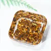 Disco Desmagnetizador de Pedriscos de Cristal Branco Natural, Tigela Desmagnetizadora de Pedra Bruta de Citrino, Cristal Decorativo para Armazenamento de Joias de Resina Feito à Mão